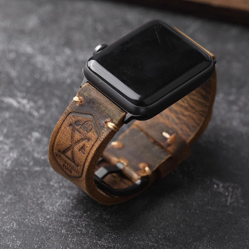 Handmade Vintage Leather Apple Watch Band FANMOR