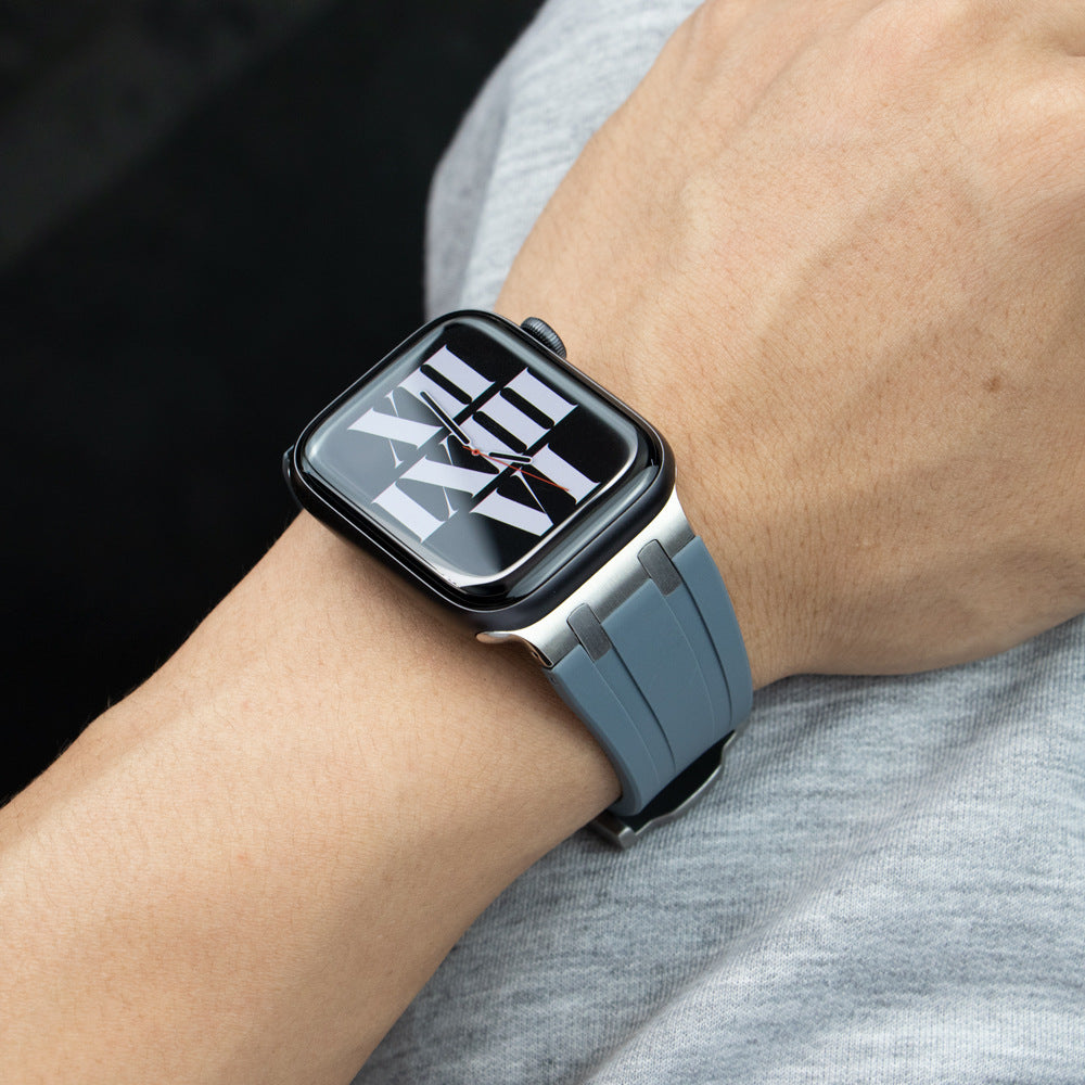 NEW AP Thick Silicone Band With Titanium Adapter For Apple Watch