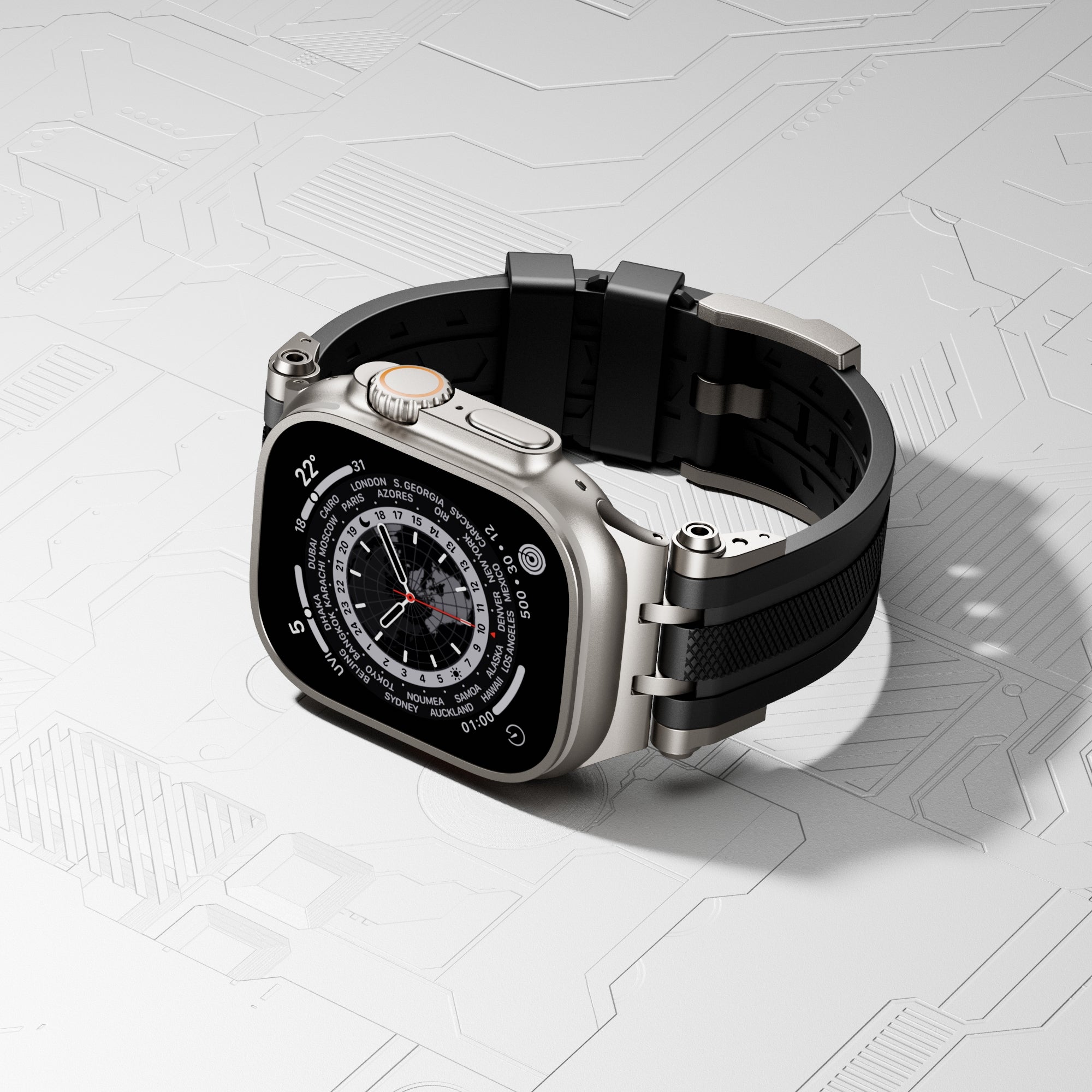 Outdoor Sports Fluoroelastomer Rubber Band For Apple Watch