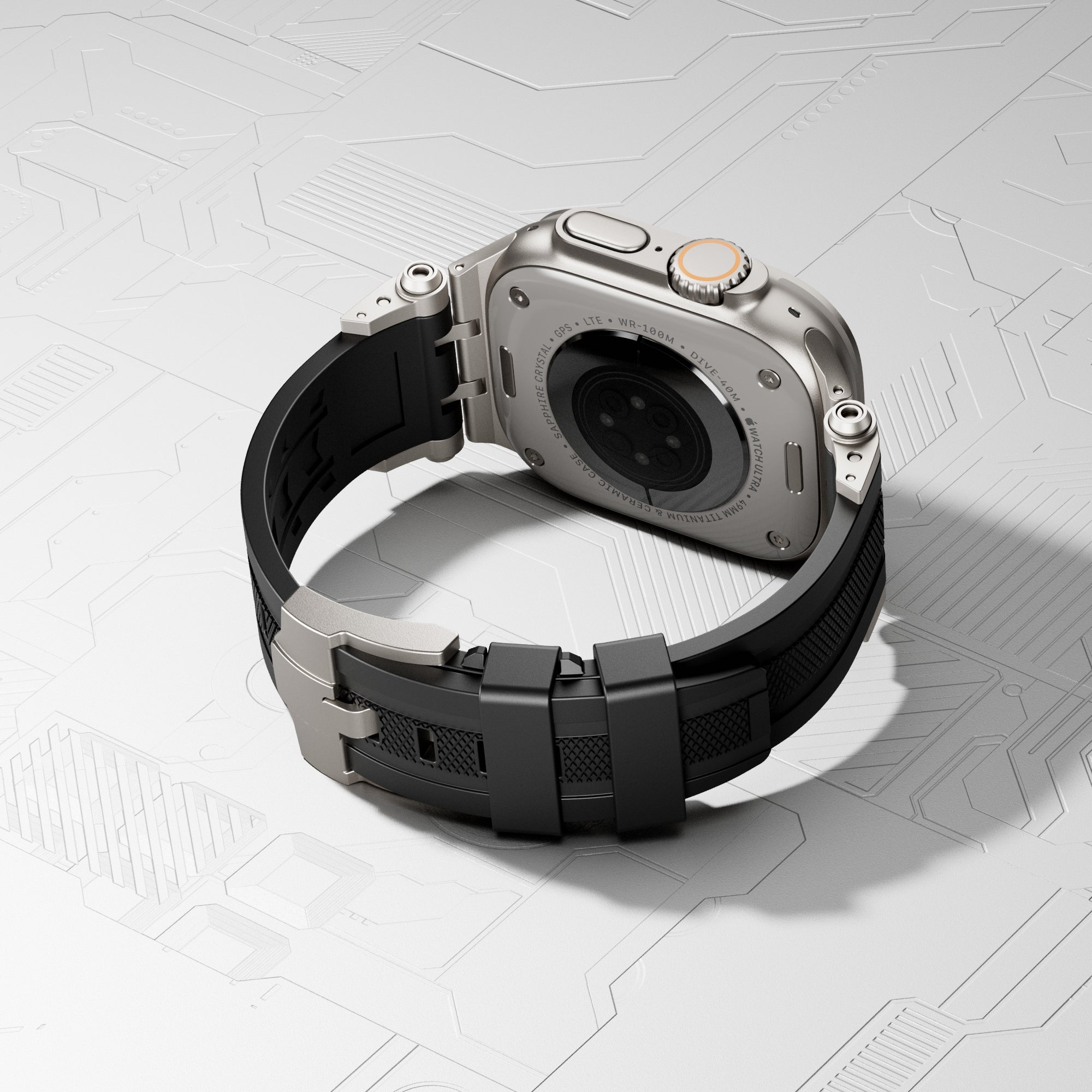Outdoor Sports Fluoroelastomer Rubber Band For Apple Watch