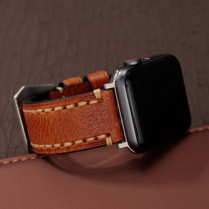 Vintage Leather Apple Watch Band - Handcraft