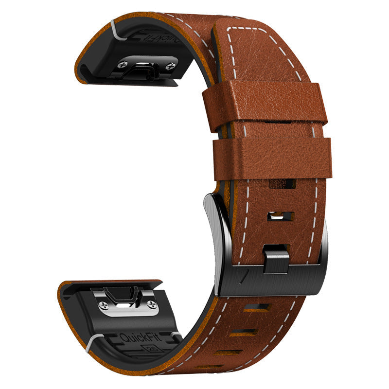 Rubber With Leather Band For Garmin