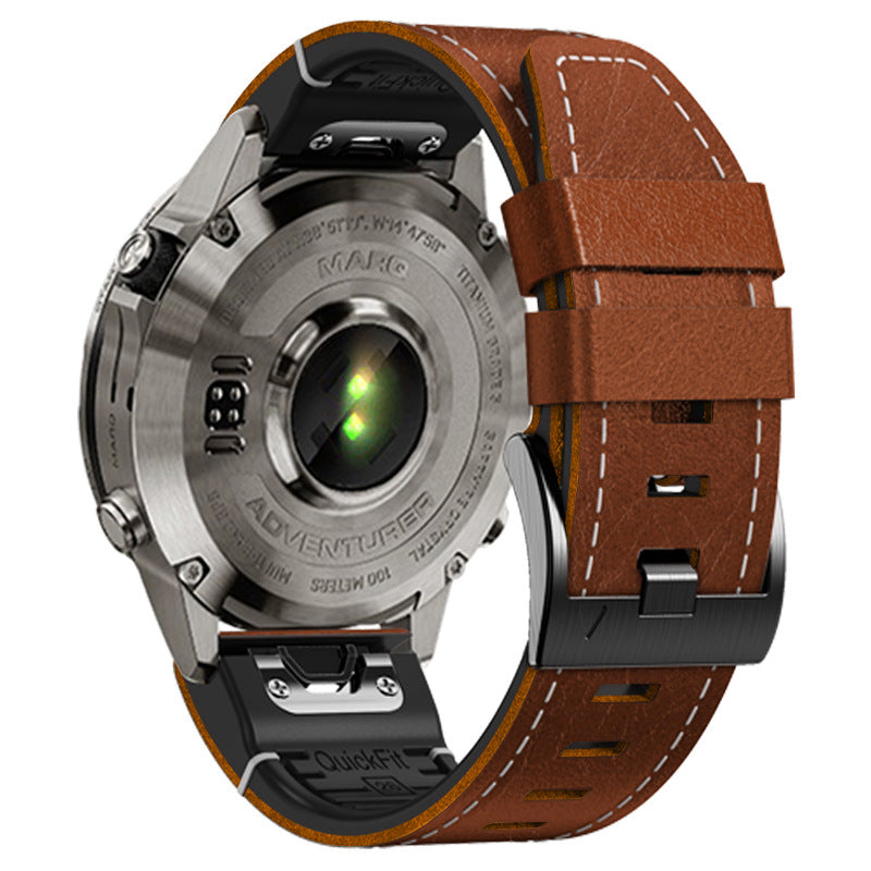 Rubber With Leather Band For Garmin