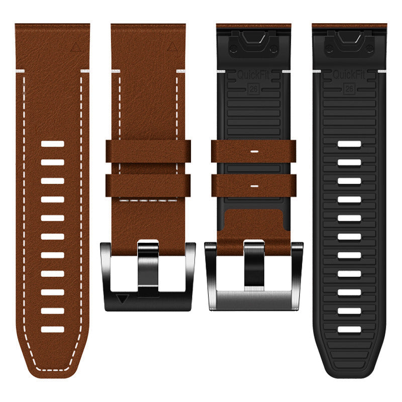 Garmin Quick Fit Rubber With Leather Band