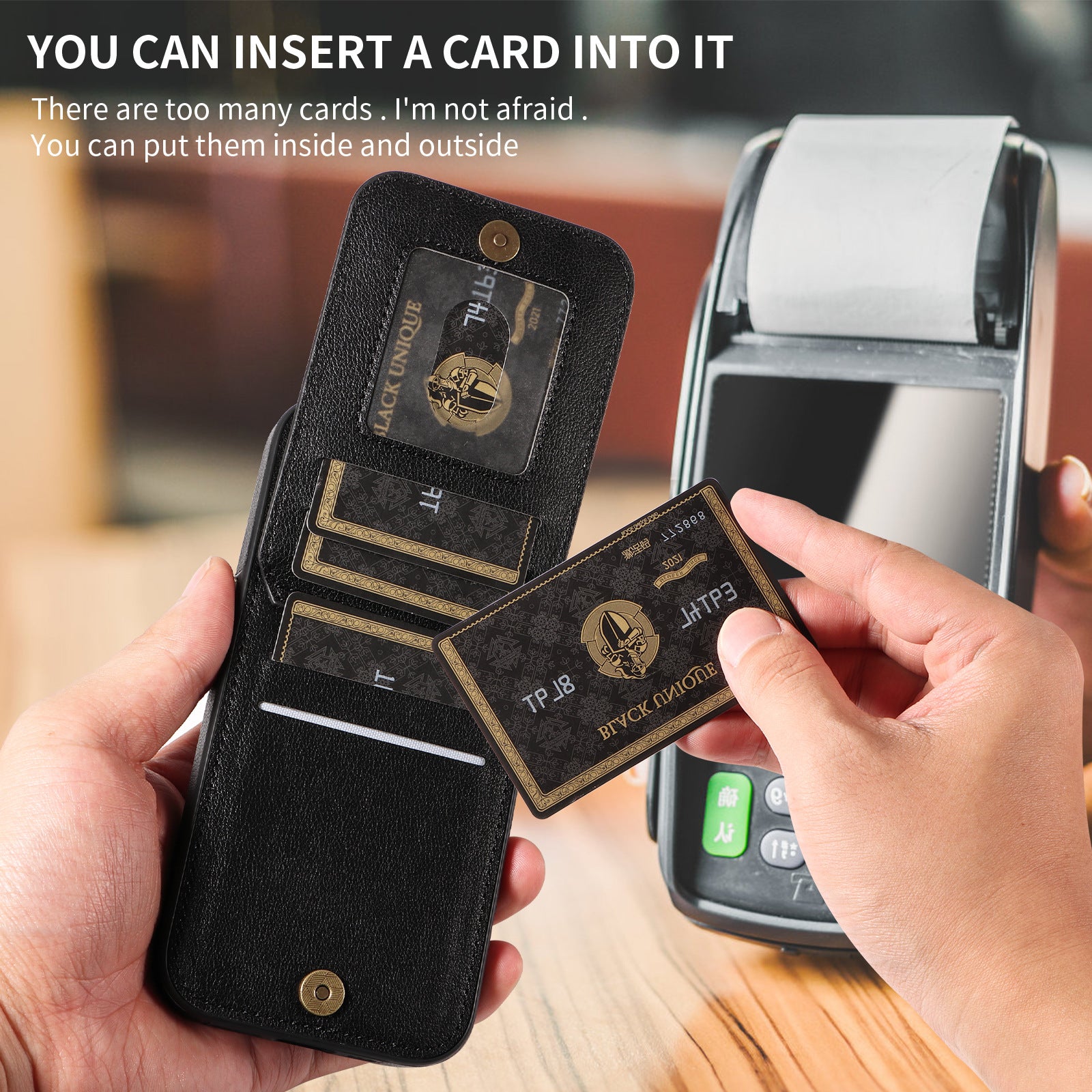 Leather Card Holder + Ring Wallet Phone Case