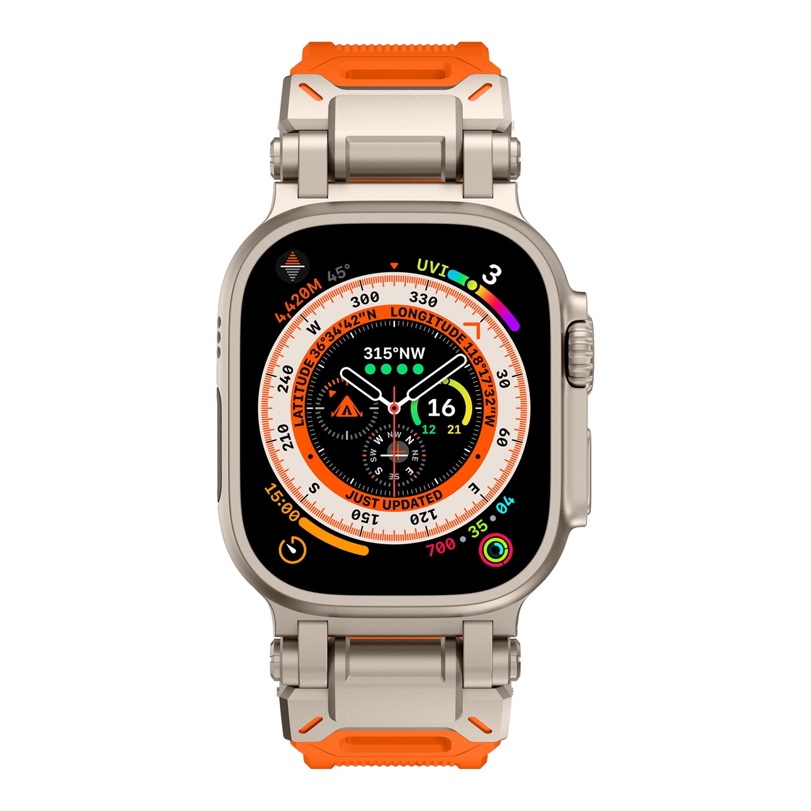 Explorer Rubber Band With Titanium Adapter For Apple Watch