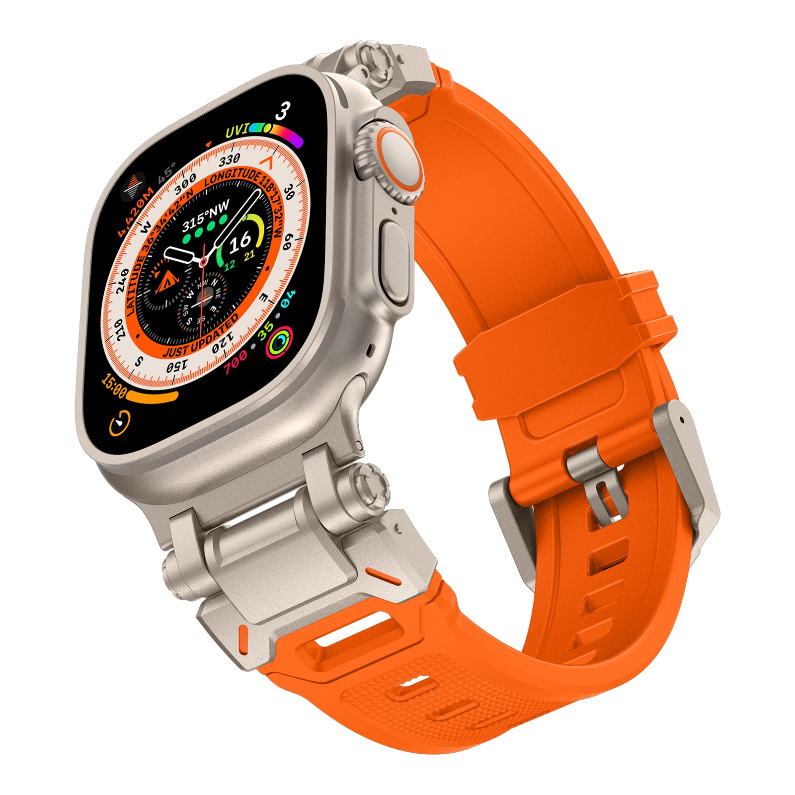 Explorer Rubber Band With Titanium Adapter For Apple Watch