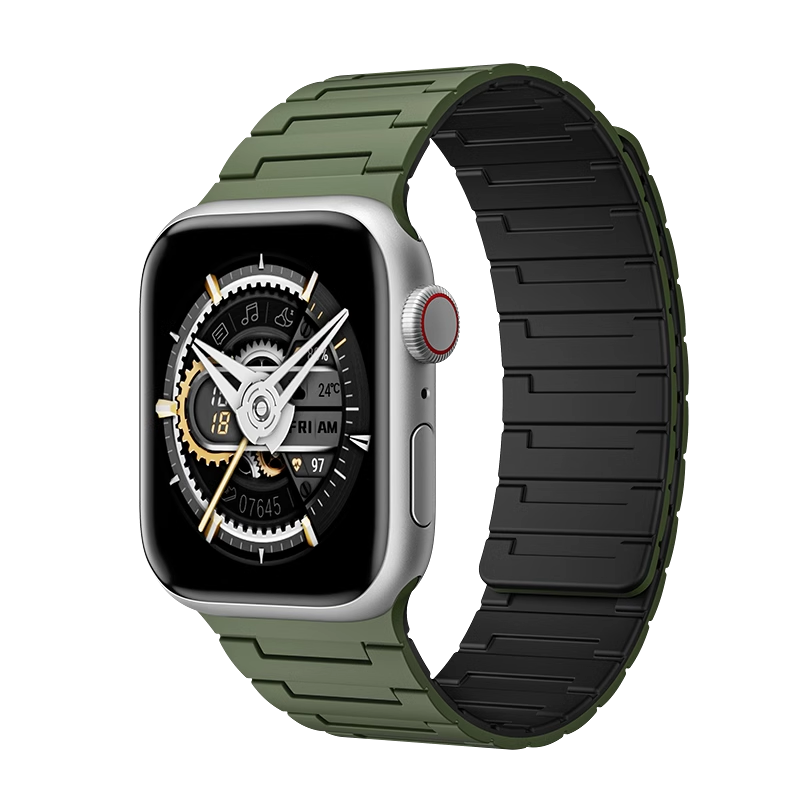 Plaid Silicone Magnetic Band For Apple Watch