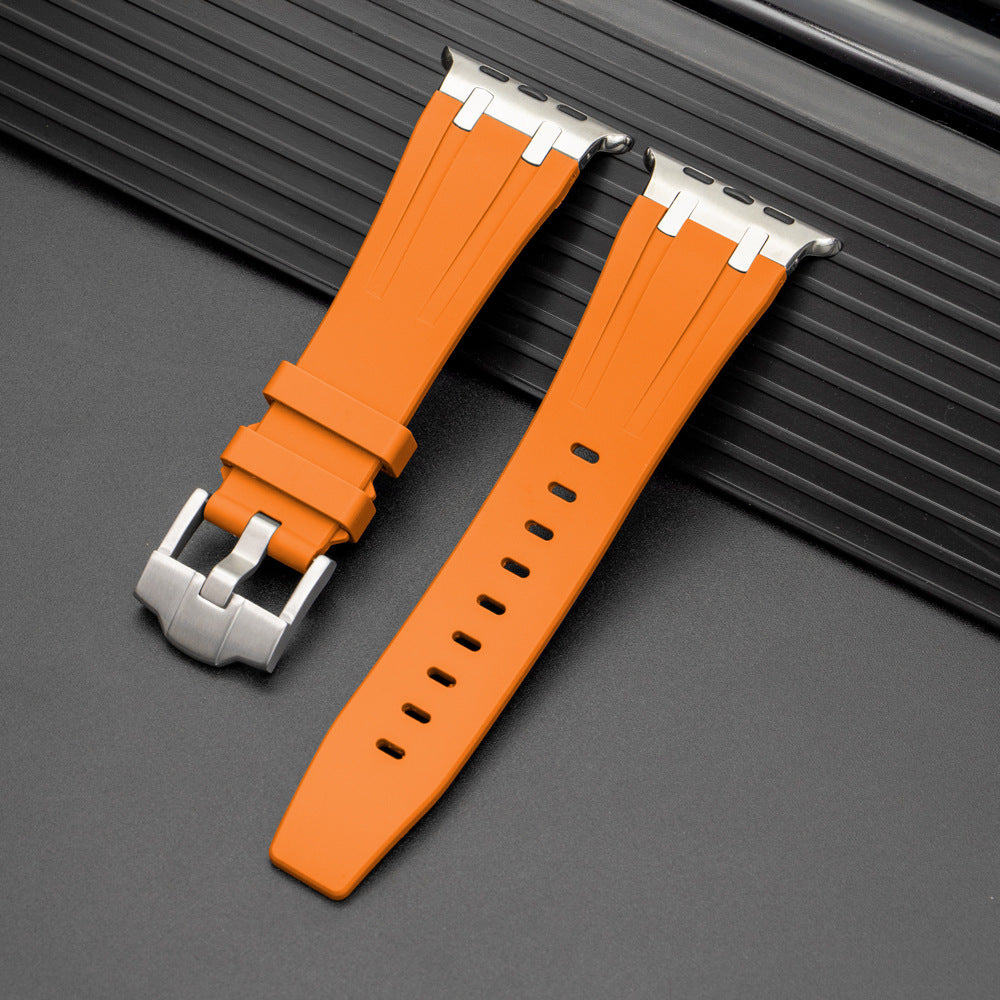 NEW AP Thick Silicone Band With Titanium Adapter For Apple Watch