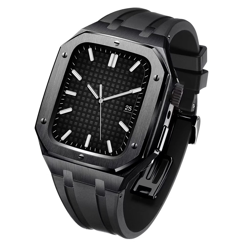 AP6006 Series - Silicone Band Steel Armor Apple Watch Case