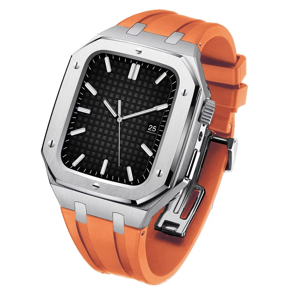 AP6006 Series - Silicone Band Steel Armor Apple Watch Case