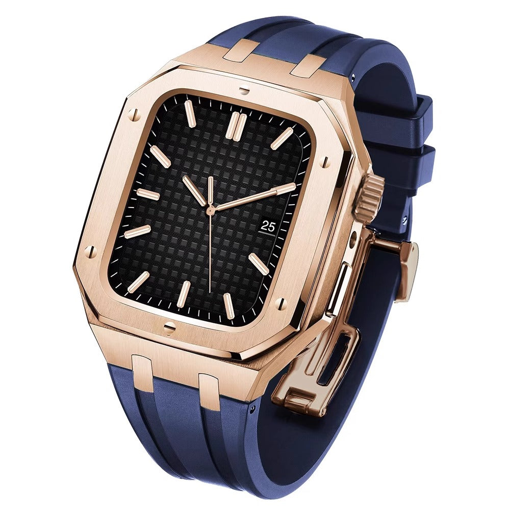 AP6006 Series - Silicone Band Steel Armor Apple Watch Case