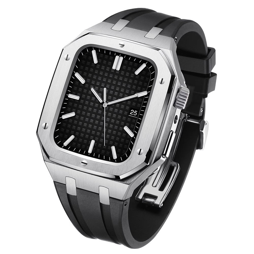 AP6006 Series - Silicone Band Steel Armor Apple Watch Case
