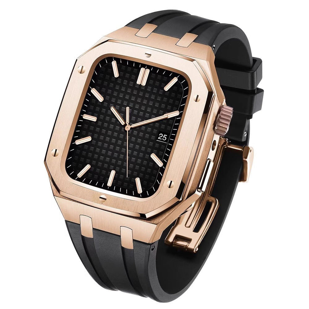 AP6006 Series - Silicone Band Steel Armor Apple Watch Case