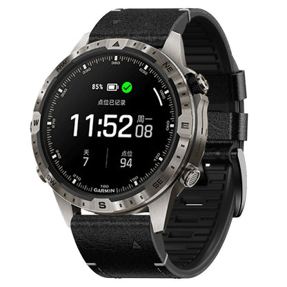 Rubber With Leather Band For Garmin