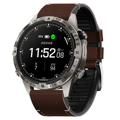 Rubber With Leather Band For Garmin