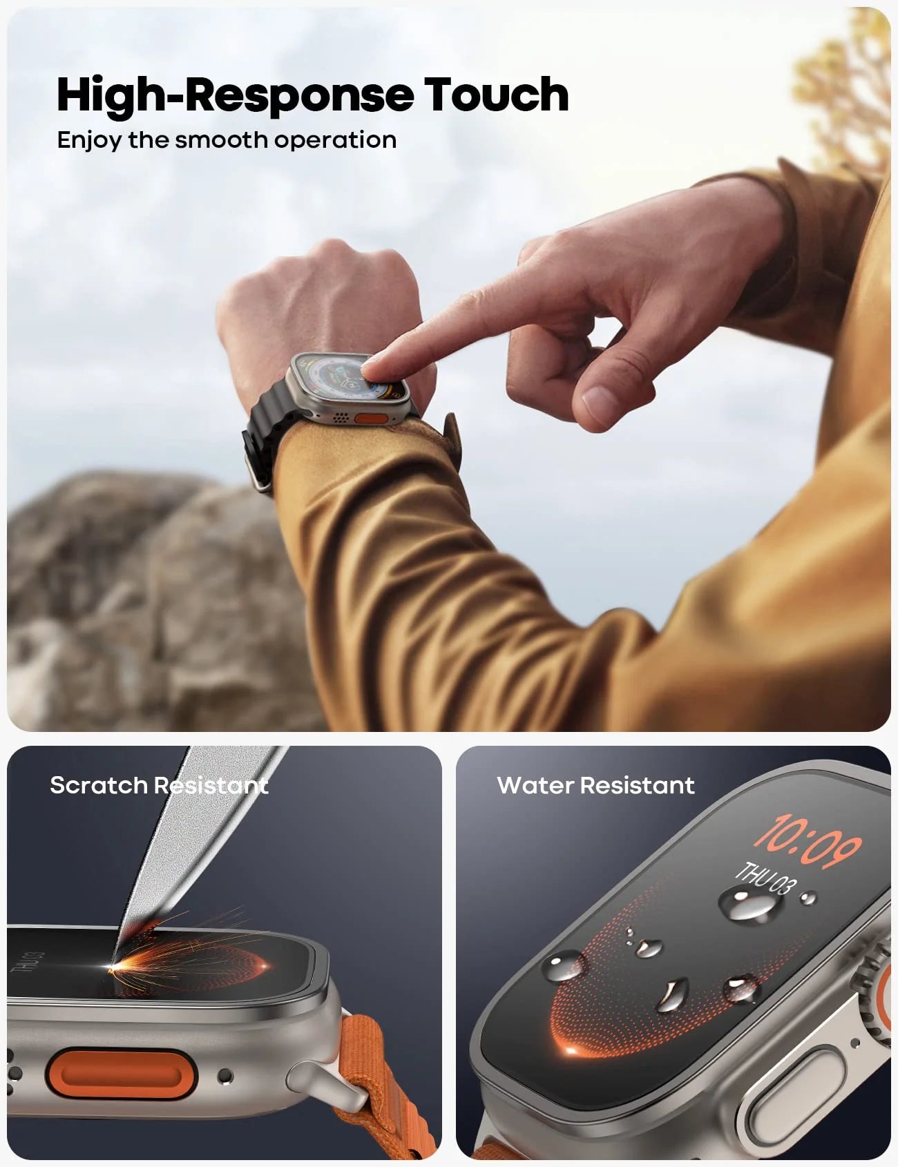 Titanium Screen Protector for Apple Watch Ultra 2/Ultra